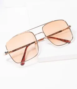 AJ Morgan Eyewear (B2B Wholesale) Gold & Amber Square Issue Sunglasses
