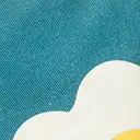 Unique Vintage Blue Denim & Egg Flower Print Fit & Flare Dress - Image 6