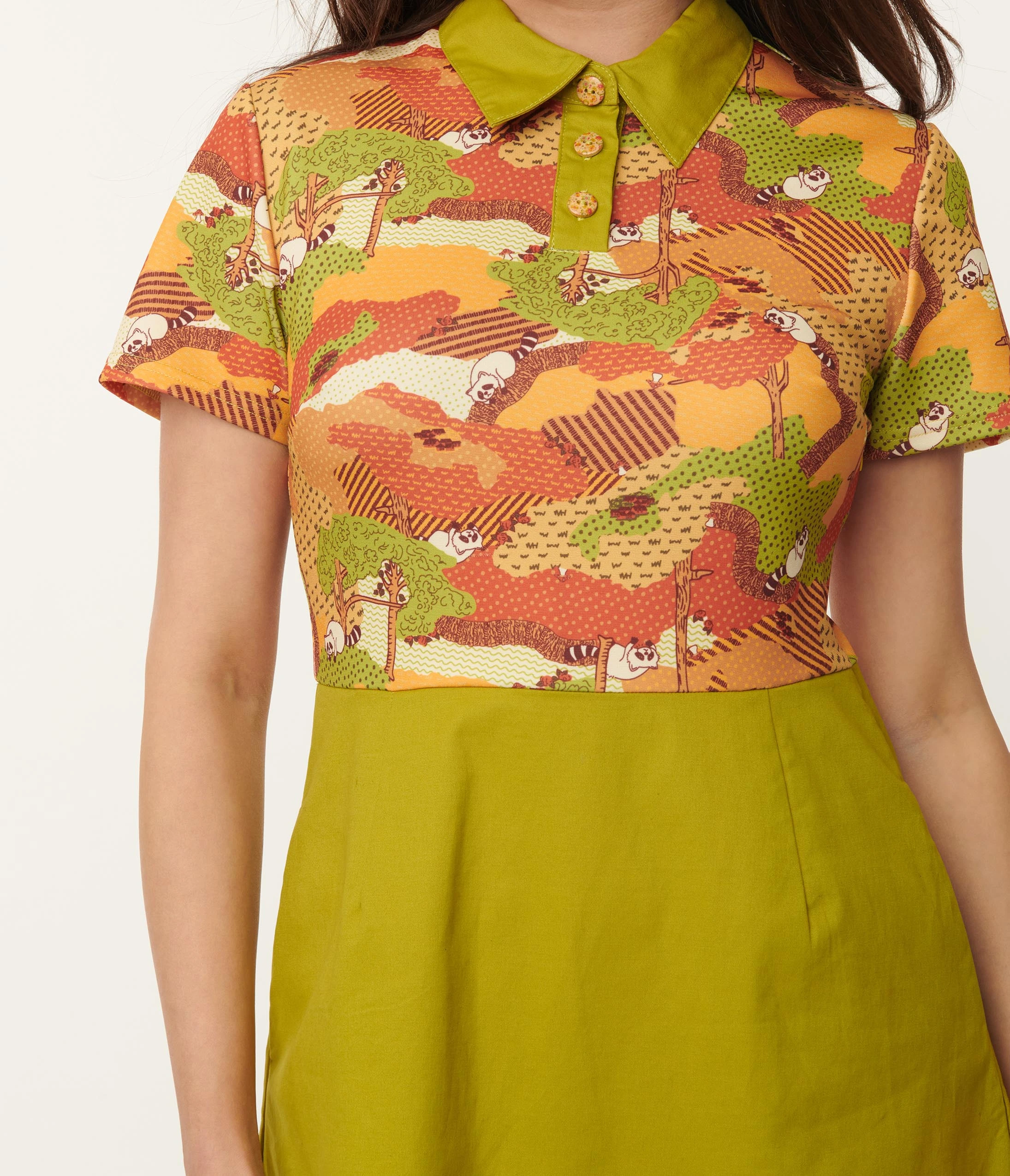 Smak Parlour Green & Raccoon Park Mini Dress - Image 2