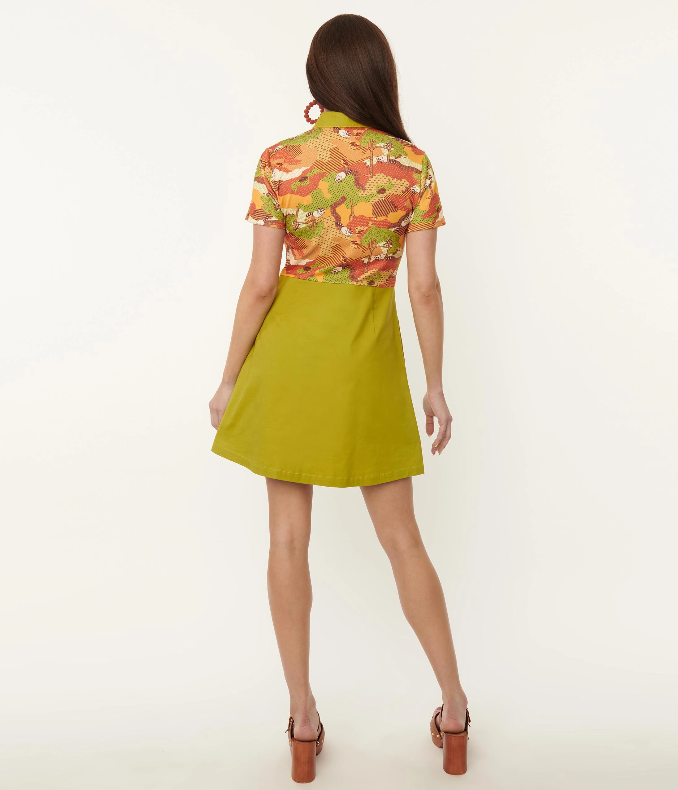 Smak Parlour Green & Raccoon Park Mini Dress - Image 3