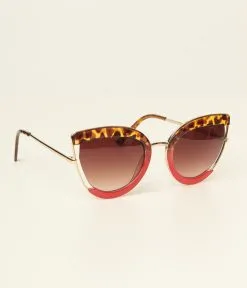 AJ Morgan Eyewear (B2B Wholesale) Tortoise & Red Very Special Cat Eye Sunglasses