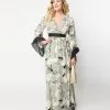 Unique Vintage Psychedelic Goddess Print Maxi Dress
