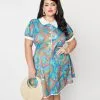 Smak Parlour Plus Size Psychedelic Floral River Fit & Flare Dress