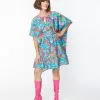 Smak Parlour Smak Parlor Psychedelic Daisy River Print Mini Caftan