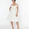Unique Vintage Off White Prairie Swing Dress