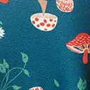 Unique Vintage Curve Green Mushroom Print Fit & Flare Flutter Dress - Image 6