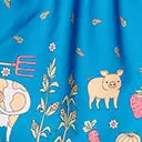 Unique Vintage Blue & White Farm Border Golightly Swing Dress - Image 6