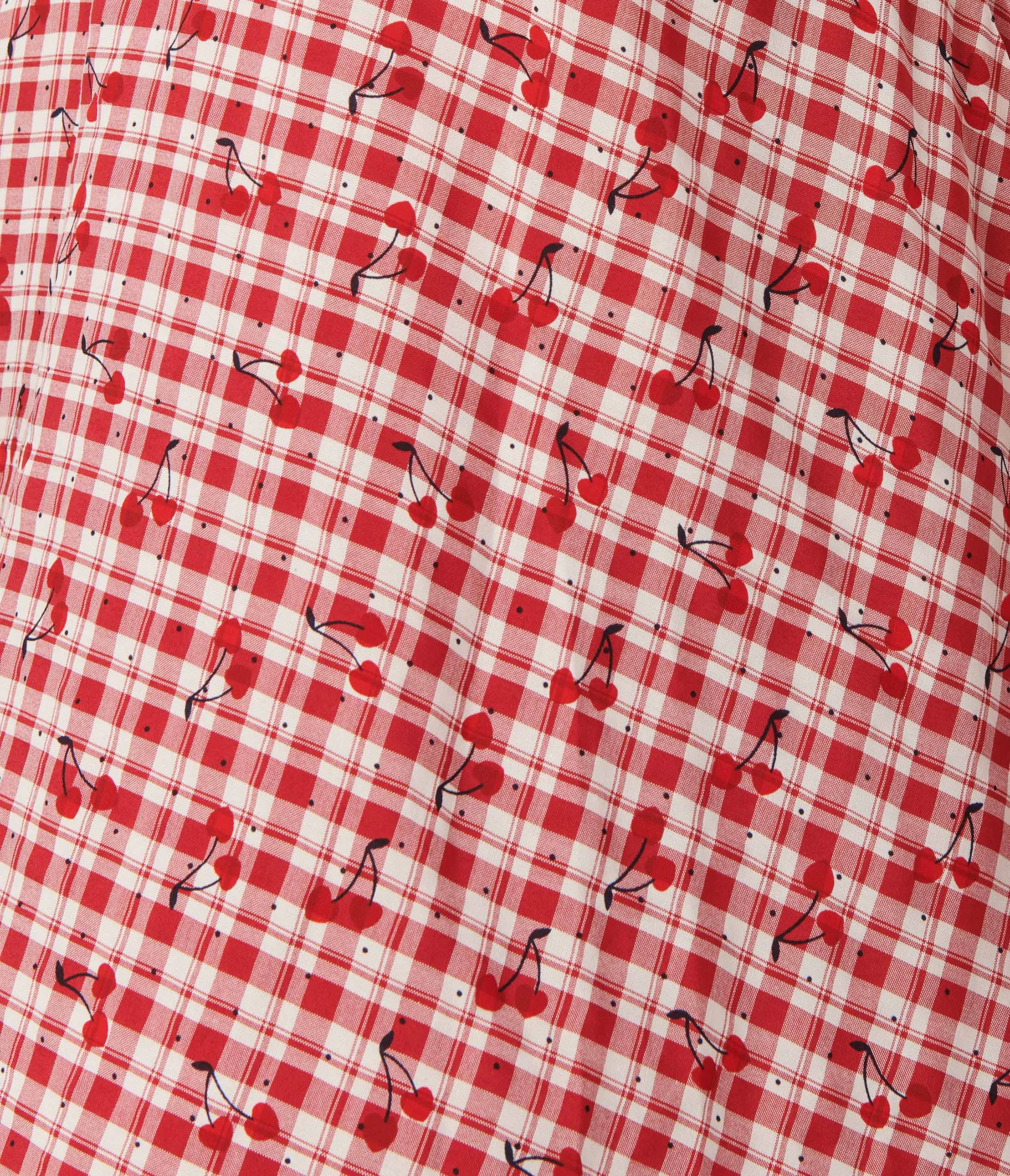 Lifestyle Group (UK) Ltd 1950s Red Gingham Sweet Cherry Swing Dress - Image 2