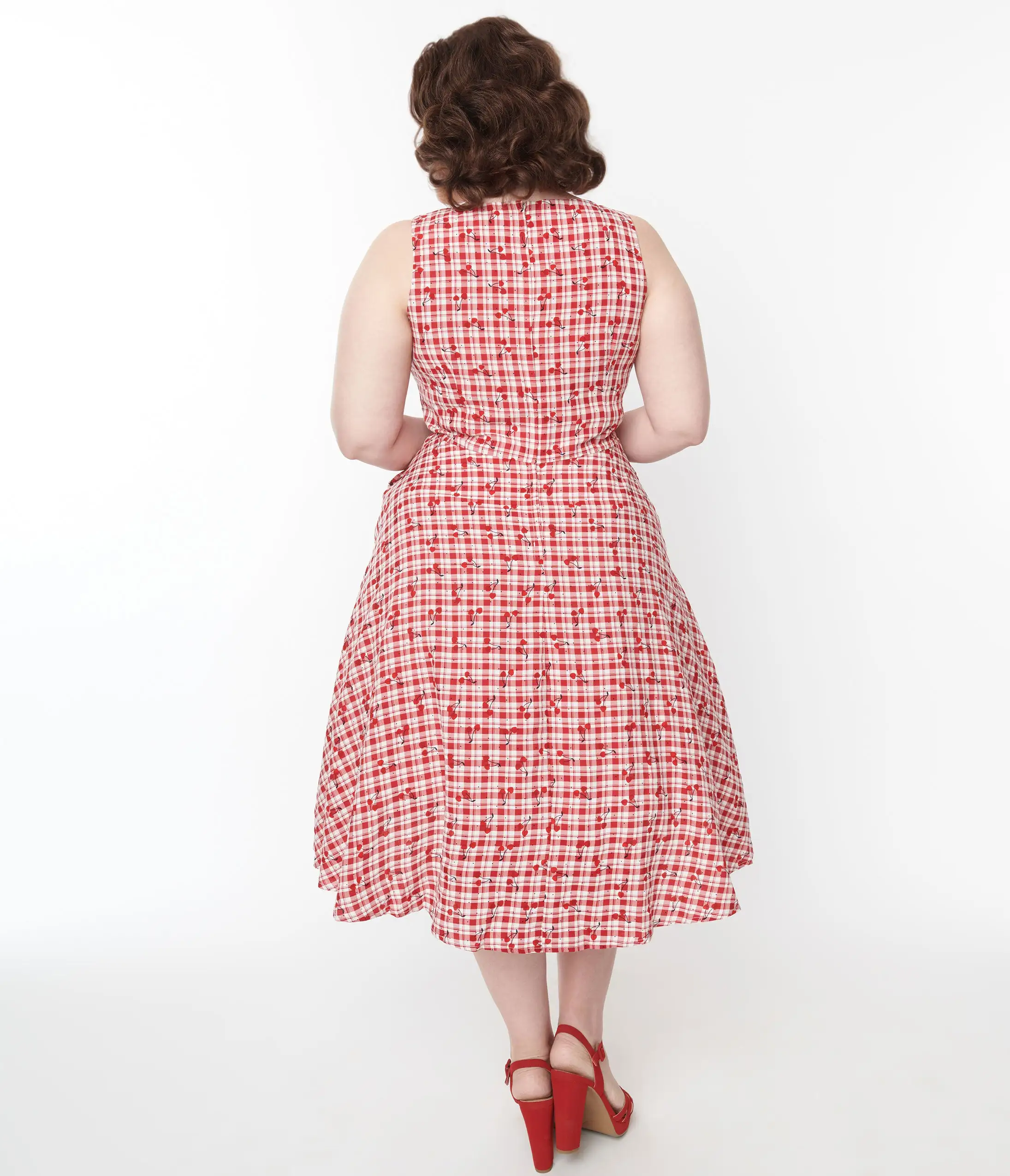 Lifestyle Group (UK) Ltd 1950s Red Gingham Sweet Cherry Swing Dress - Image 5