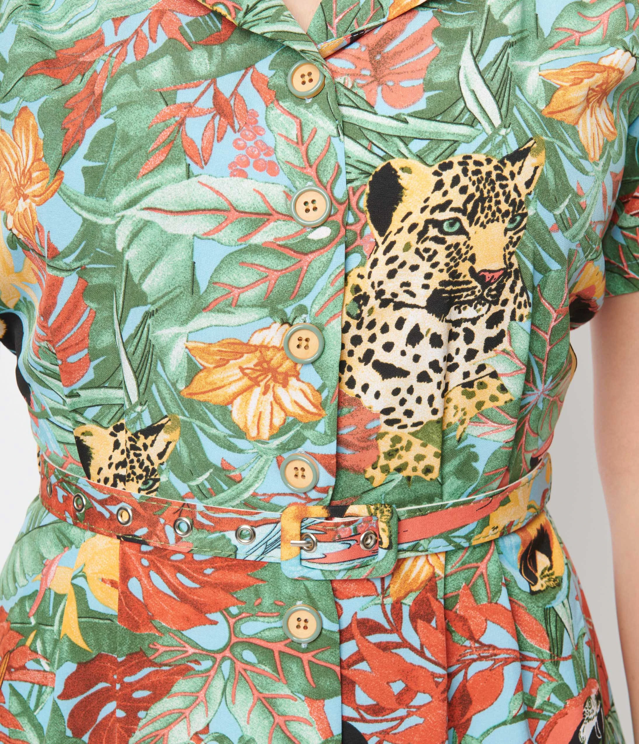 Lifestyle Group (UK) Ltd Wild Tropical Jungle Print Midi Dress - Image 2