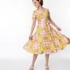 Miss Lulo, Inc. Pink Gingham & Lemons Bella Swing Dress