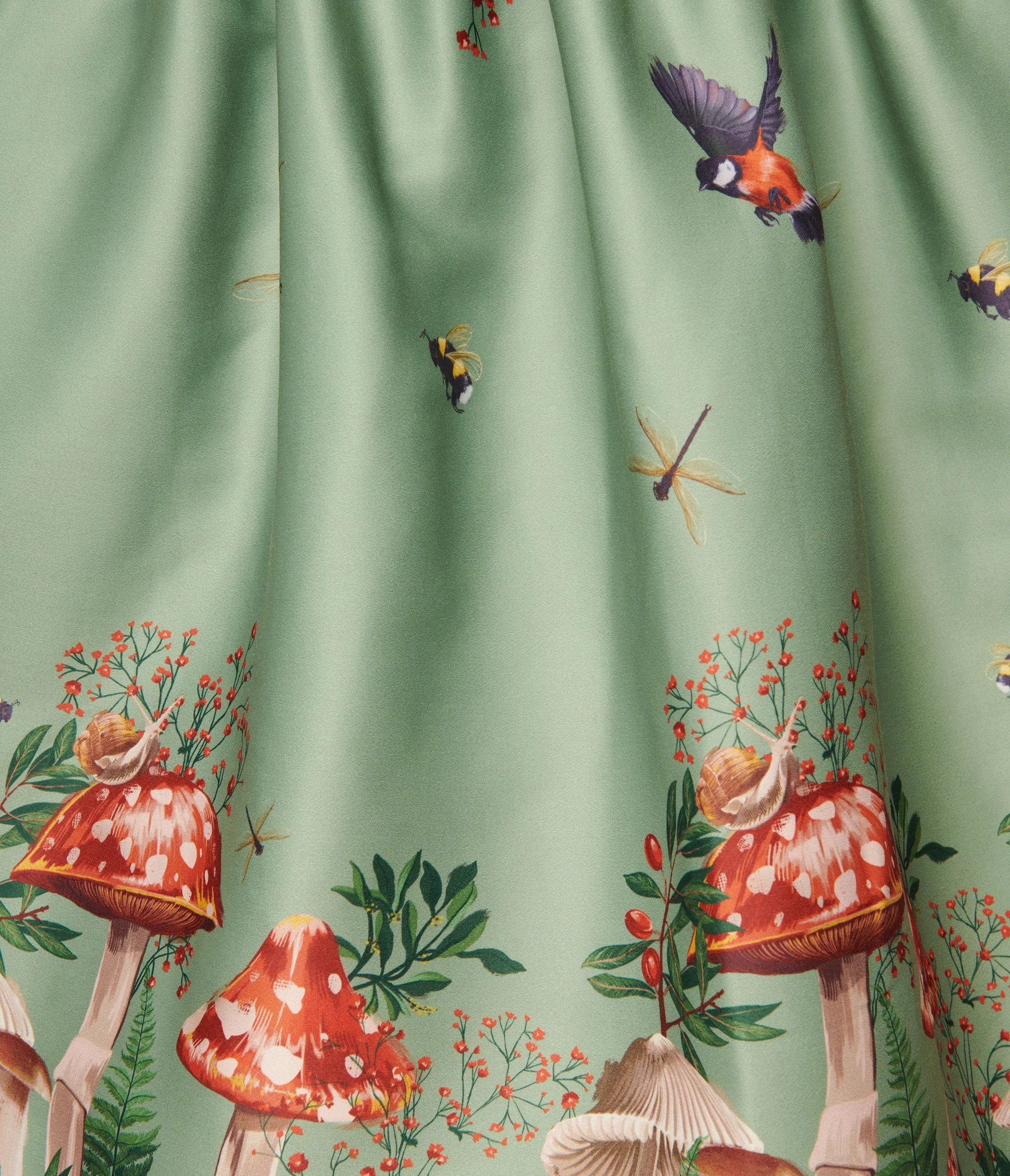 Silver Stop Inc. (Voodoo Vixen) Voodoo Vixen Olive Green Woodland Satin Swing Dress - Image 2