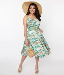 Silver Stop Inc. (Voodoo Vixen) Voodoo Vixen Teal Riviera Swing Dress