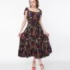 Collectif Black Tropical Reef Katrina Swing Dress