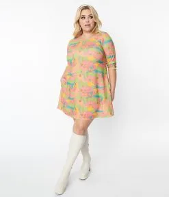 Smak Parlour Plus Size Frog In The Park Print Cosmic Shift Dress