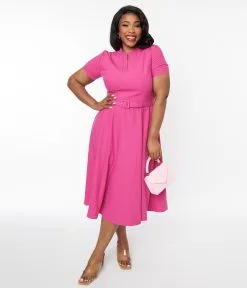 Zoe Vine Ltd. Hot Pink Bonnie Swing Dress