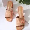 Matisse Pink Daisy Cork Mule Heels