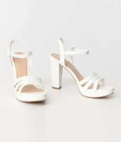 Fortune Dynamic Pure White Platform Heel Sandals