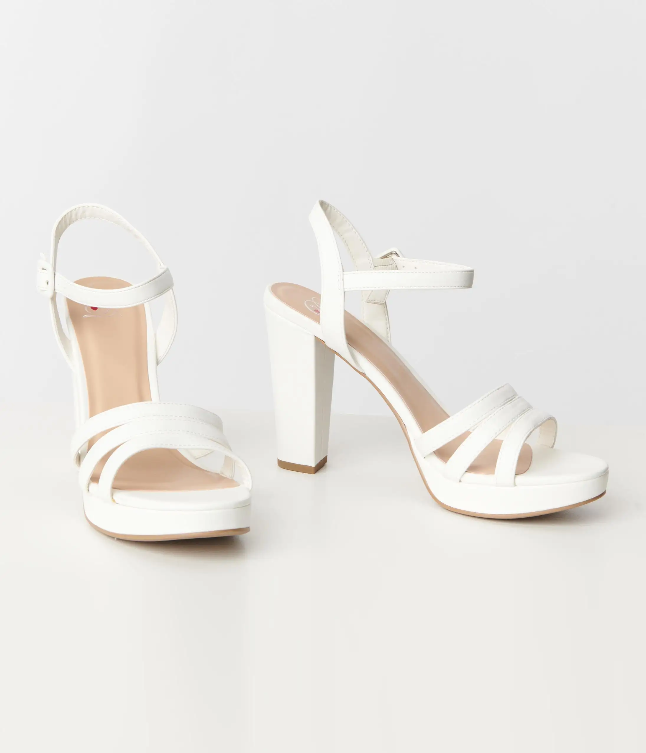 Fortune Dynamic Pure White Platform Heel Sandals