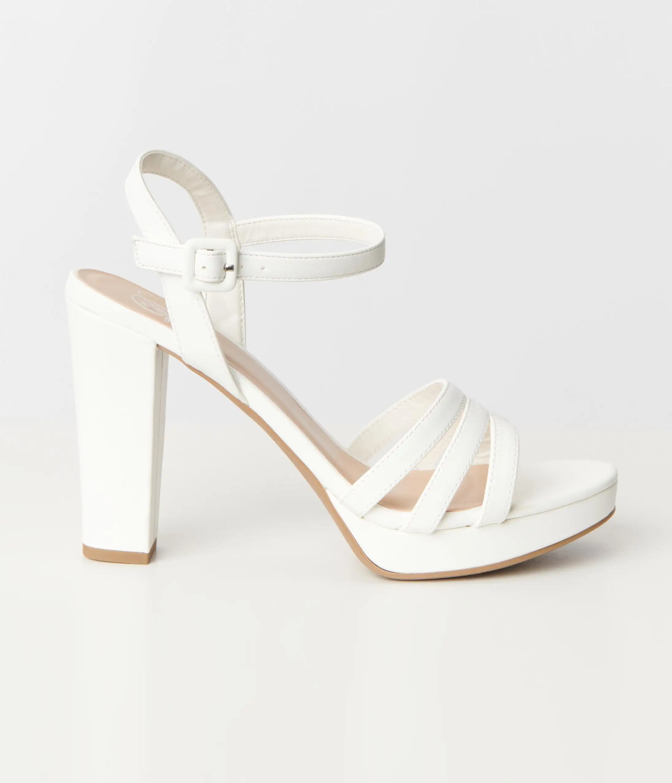 Fortune Dynamic Pure White Platform Heel Sandals - Image 2