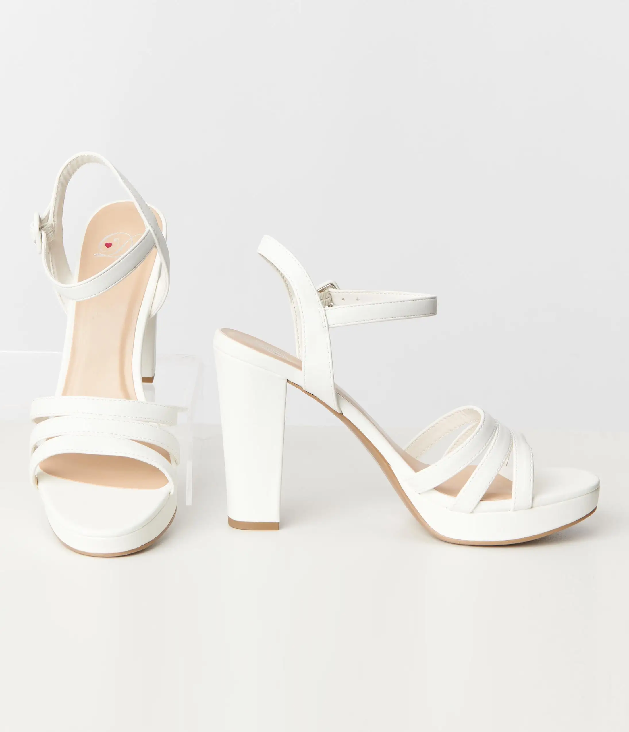 Fortune Dynamic Pure White Platform Heel Sandals - Image 3
