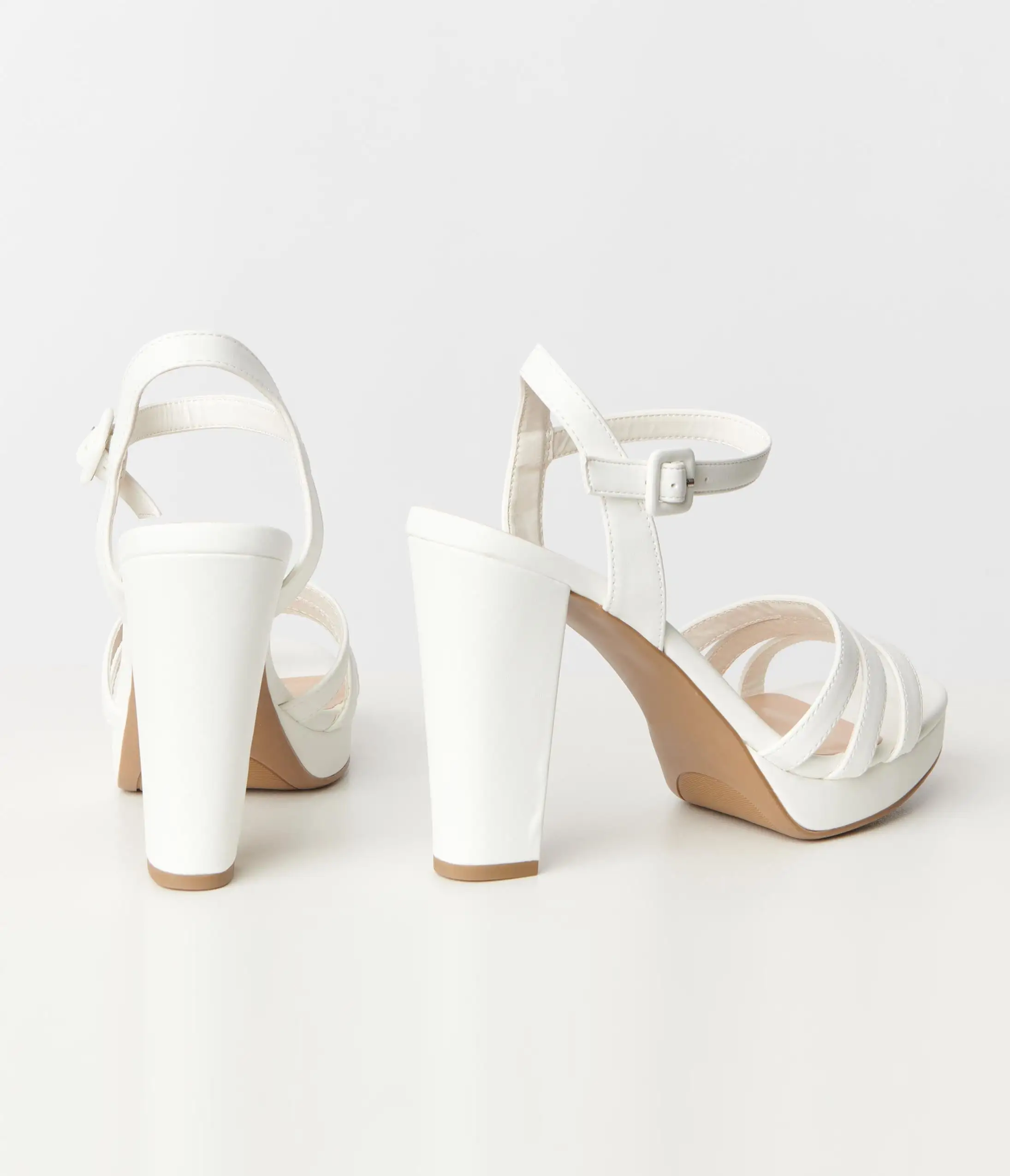 Fortune Dynamic Pure White Platform Heel Sandals - Image 4