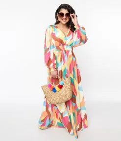 Flying Tomato Multicolor Abstract Maxi Dress