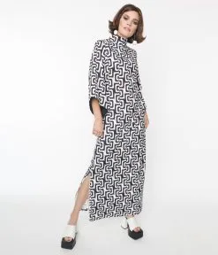 Audrey K Black & White Mod About You Maxi Dress