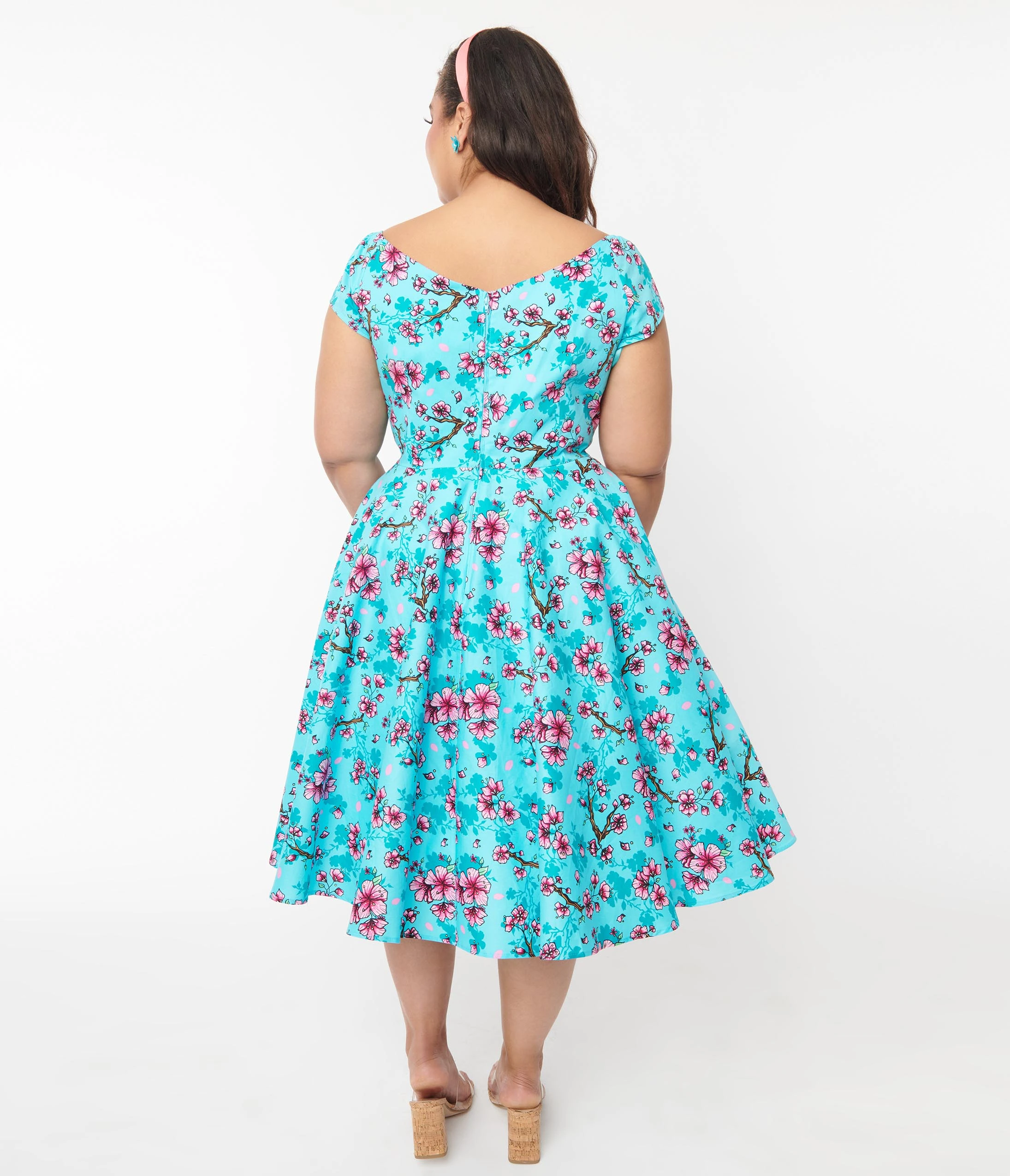 Pop Soda Hell Bunny Blue & Pink Floral Louella Dress - Image 3