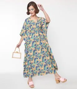 Audrey K Blue Multicolor Rapture Caftan