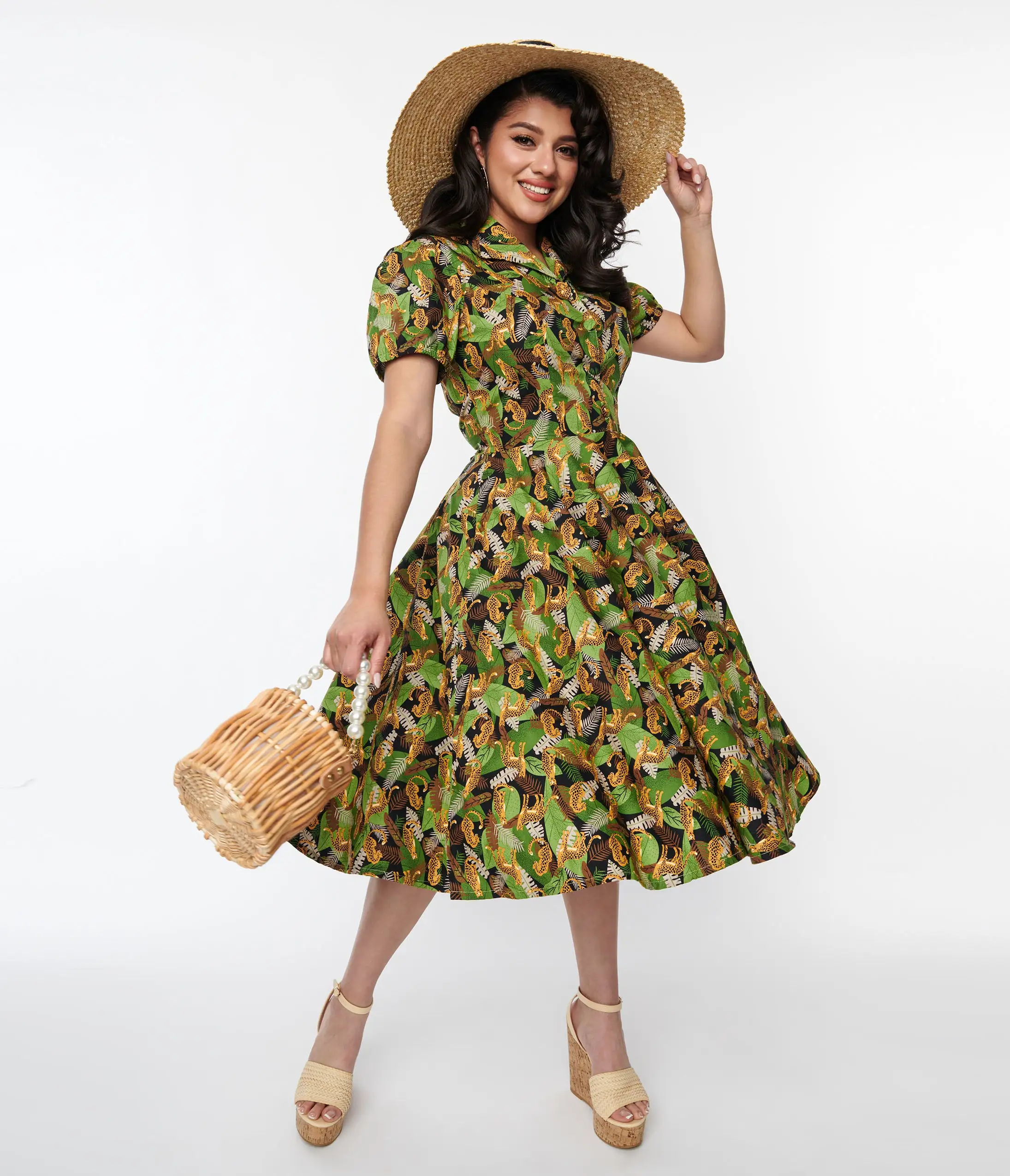 Magnolia Place Black Jungle Mona Swing Dress - Image 4