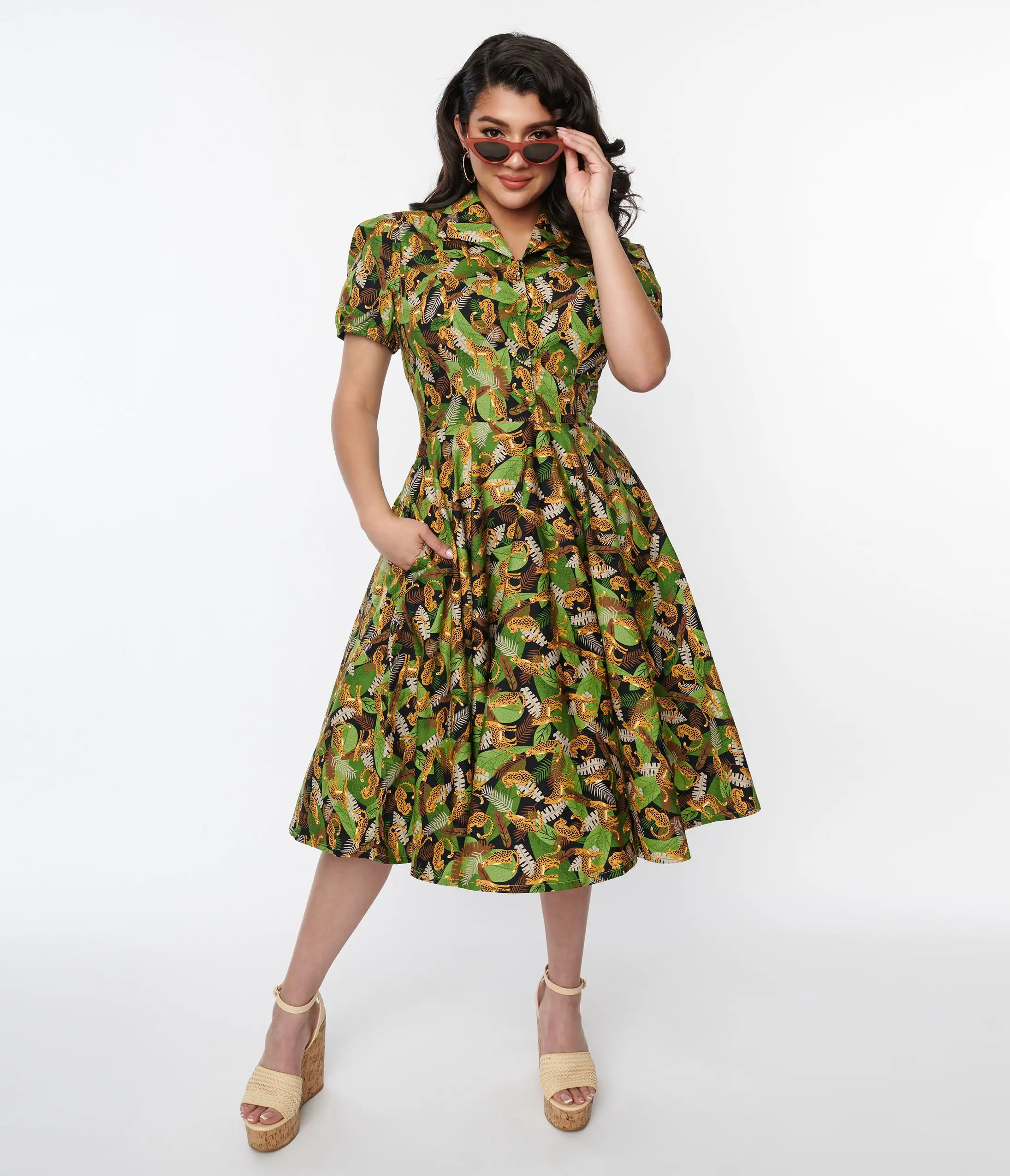 Magnolia Place Black Jungle Mona Swing Dress - Image 5