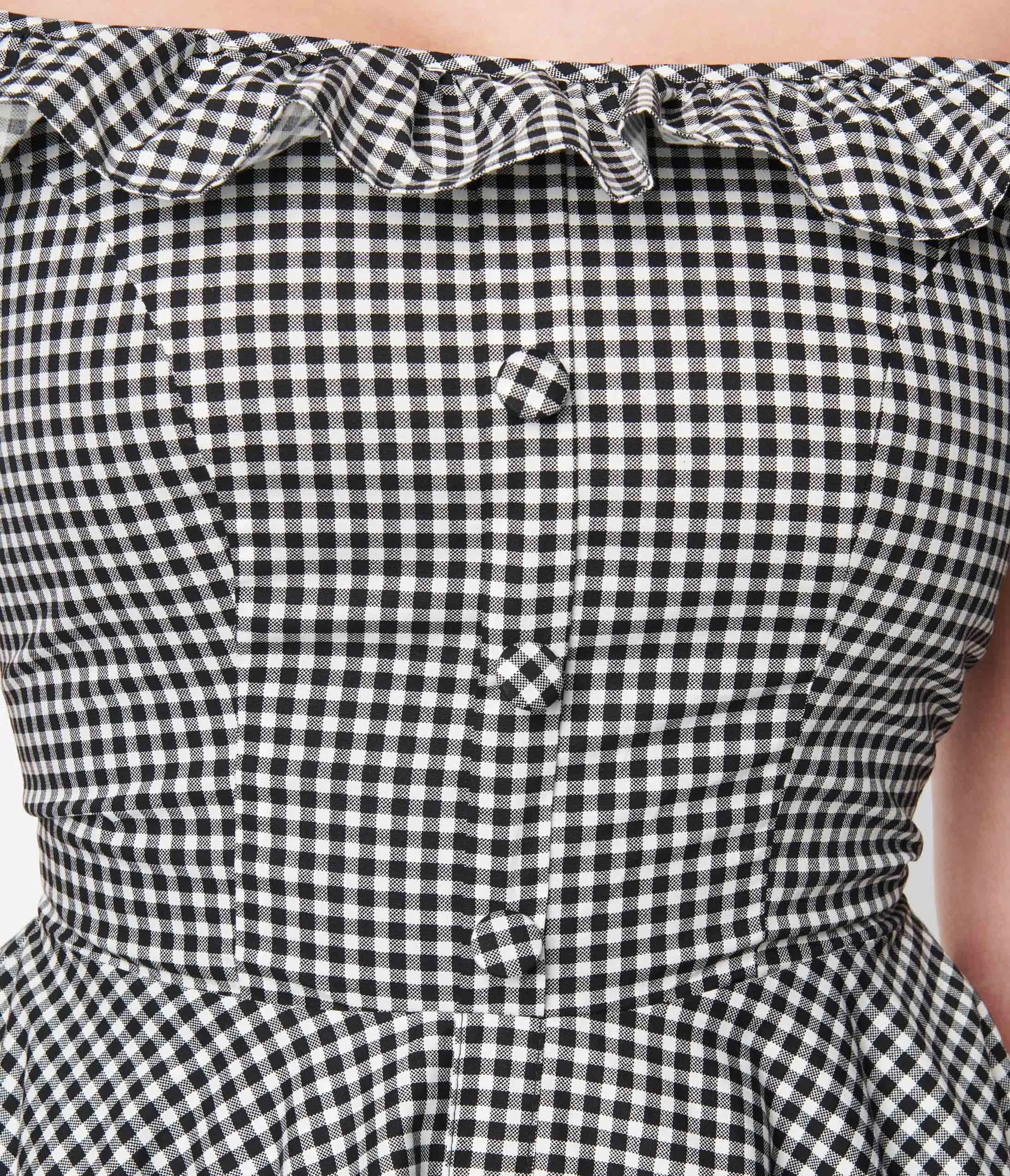 Magnolia Place Black Gingham Barbara Swing Dress - Image 2