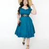 Collectif Teal Nell Swing Dress