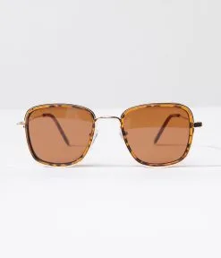 Lucent Product Inc. Gold & Tortoise Thick Frame Square Sunglasses