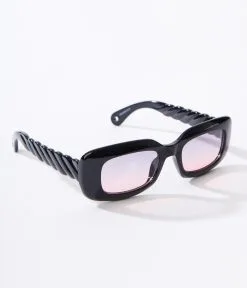 Lucent Product Inc. Black & Pink Ombre Tint Oval Sunglasses