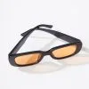 Lucent Product Inc. Black & Orange Tint Oval Sunglasses