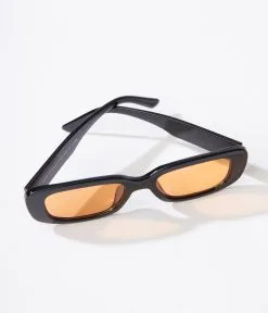 Lucent Product Inc. Black & Orange Tint Oval Sunglasses