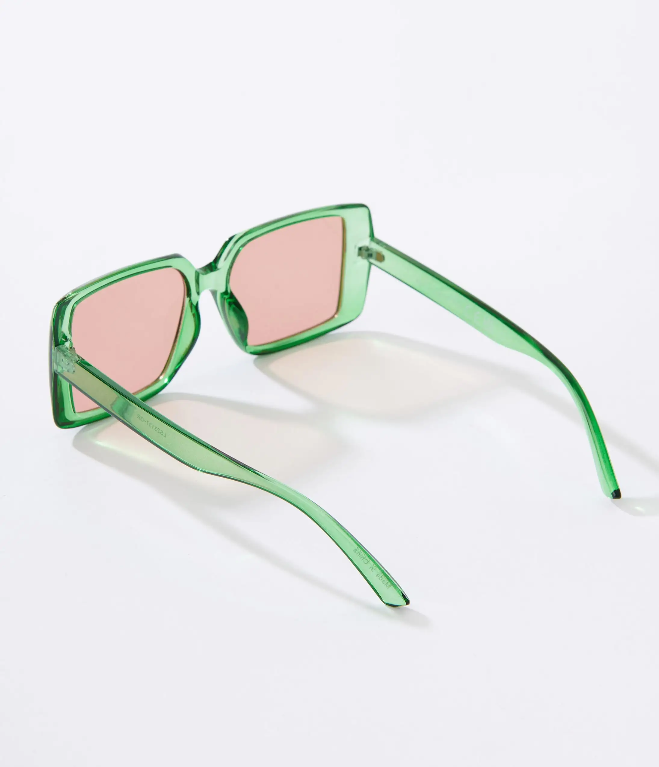 Lucent Product Inc. Green & Orange Tint Square Sunglasses - Image 2