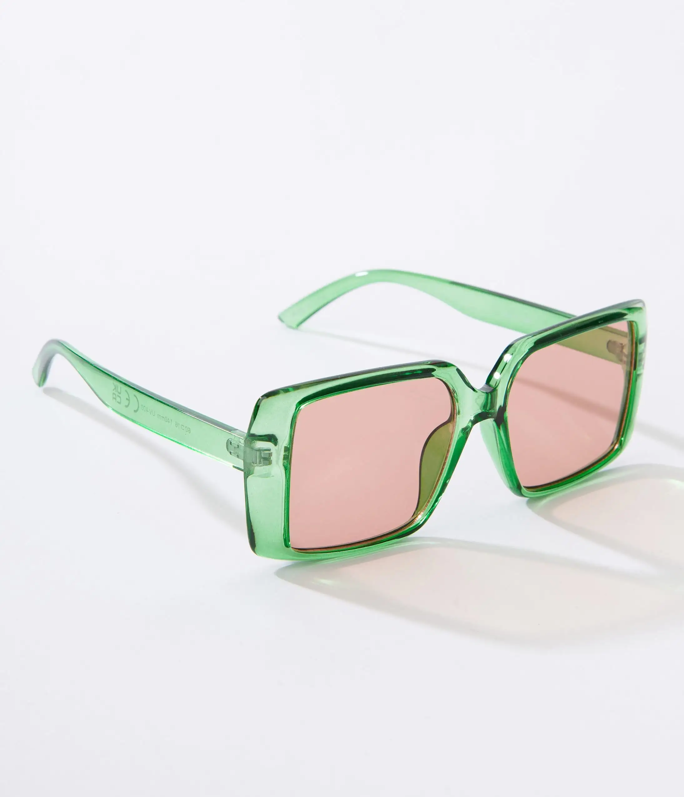 Lucent Product Inc. Green & Orange Tint Square Sunglasses - Image 3