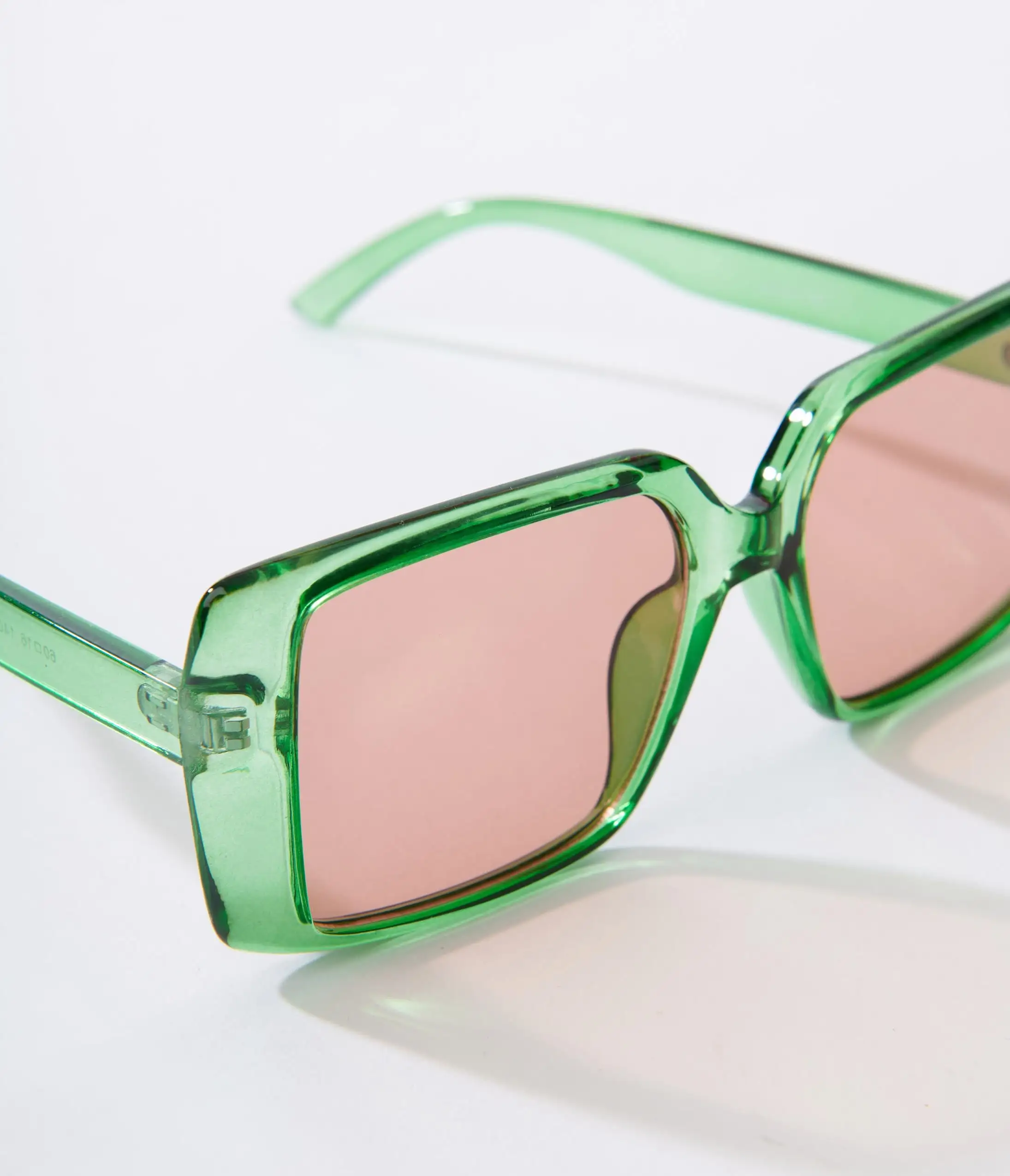 Lucent Product Inc. Green & Orange Tint Square Sunglasses - Image 4