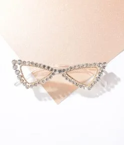 Lucent Product Inc. Clear Silver Rhinestone Cat Eye Sunglasses