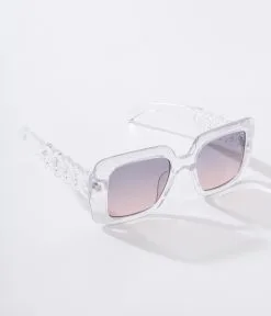 Lucent Product Inc. Clear & Pink Ombre Tint Square Sunglasses