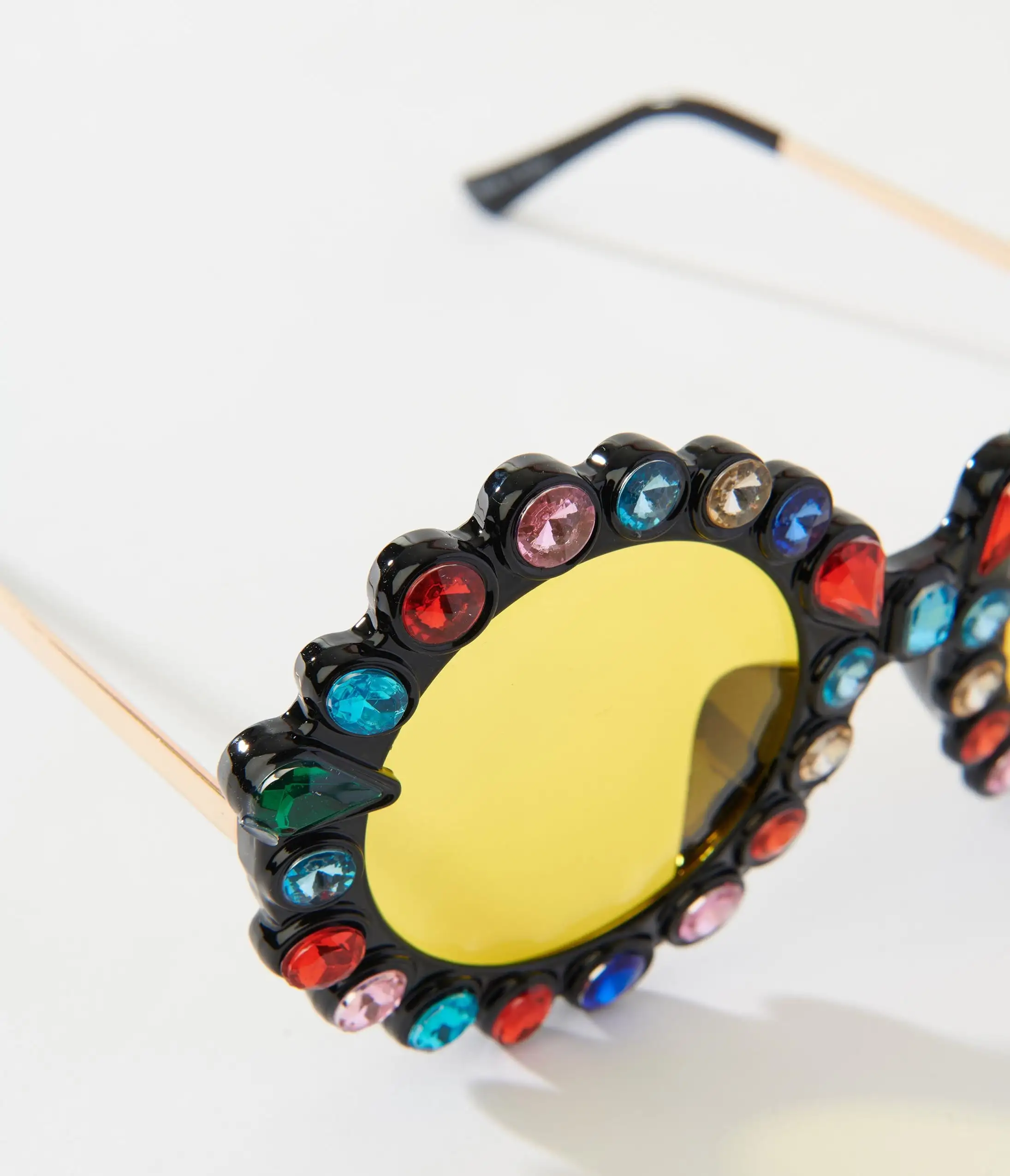 Lucent Product Inc. Rainbow Rhinestone Round Sunglasses - Image 3