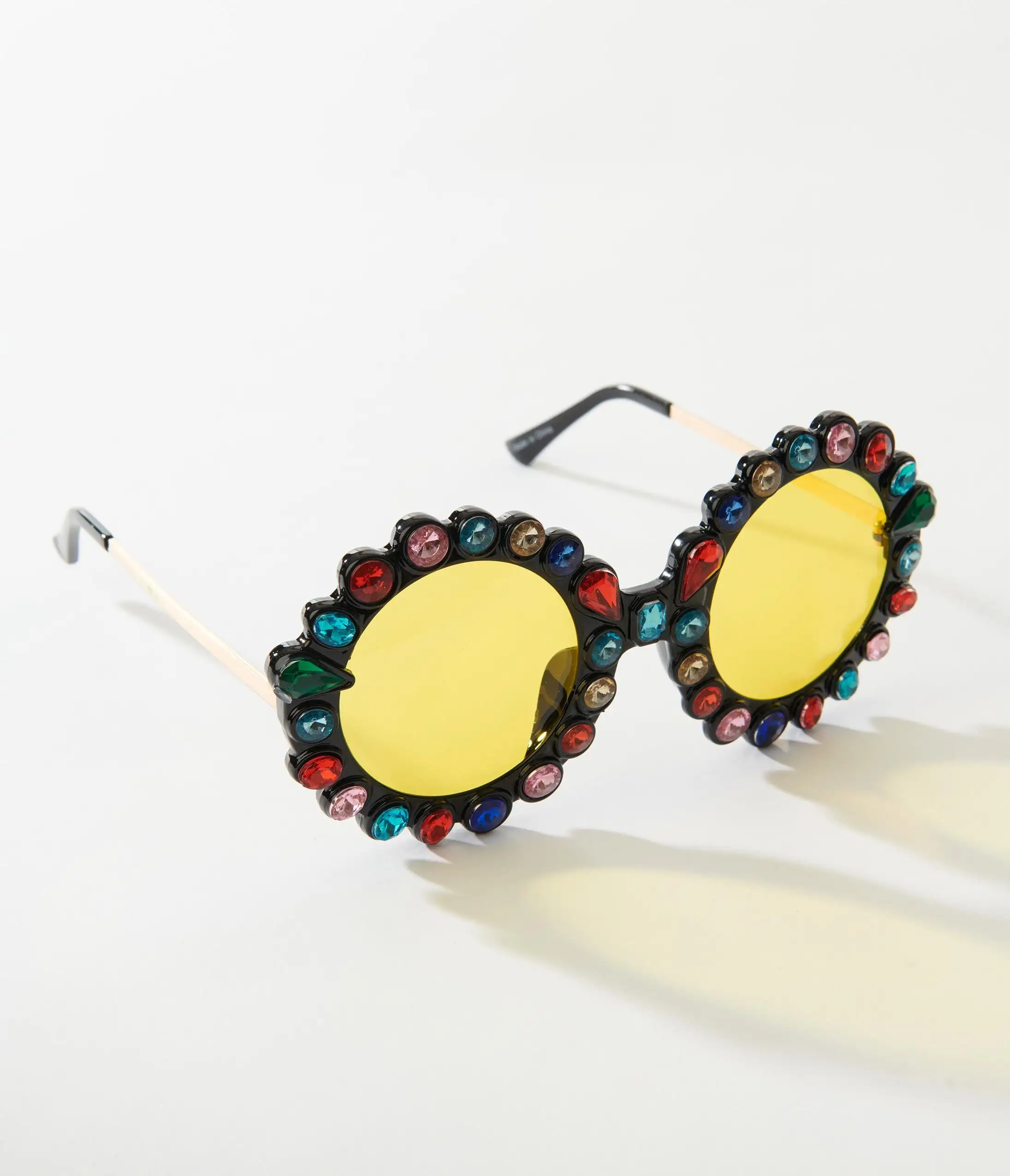 Lucent Product Inc. Rainbow Rhinestone Round Sunglasses - Image 4