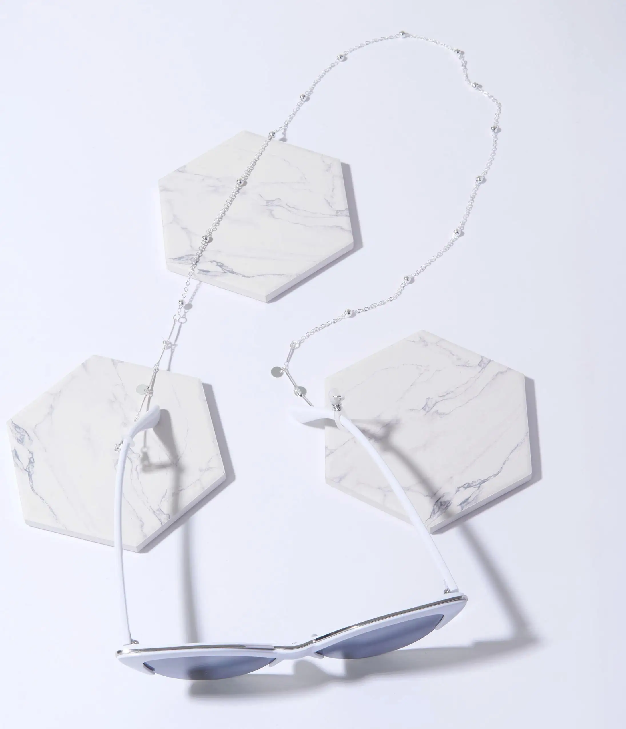 Joia Silver Beaded Glasses Strap