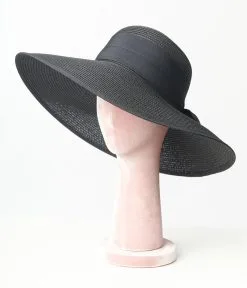 Jeanne Simmons Accessories All Black Ribboned Sun Hat