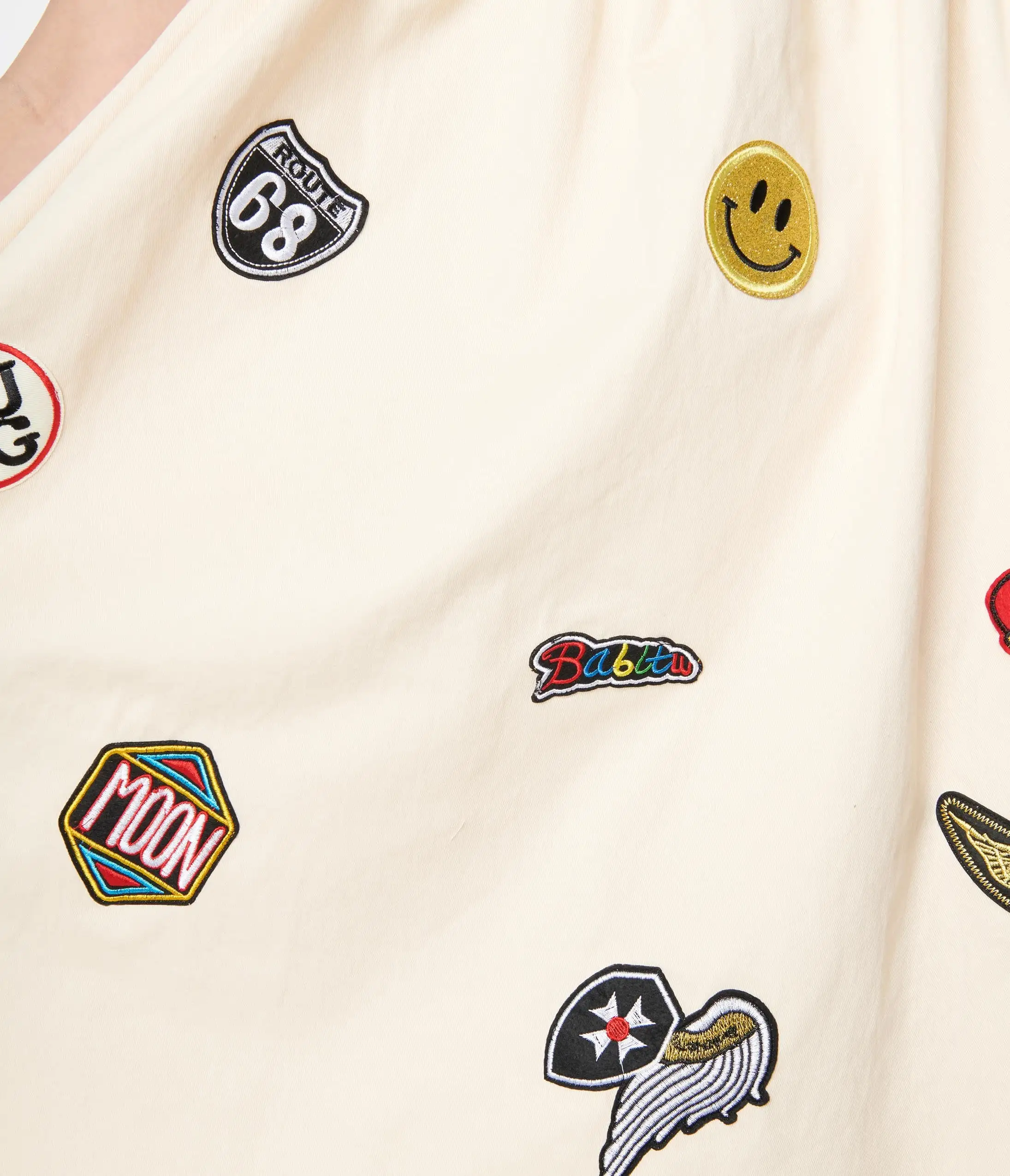 Jade By Jane (Faire) Cream & Multicolored Patch Shift Dress - Image 2