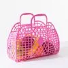 Sun Jellies Large Hot Pink Retro Jelly Basket Bag