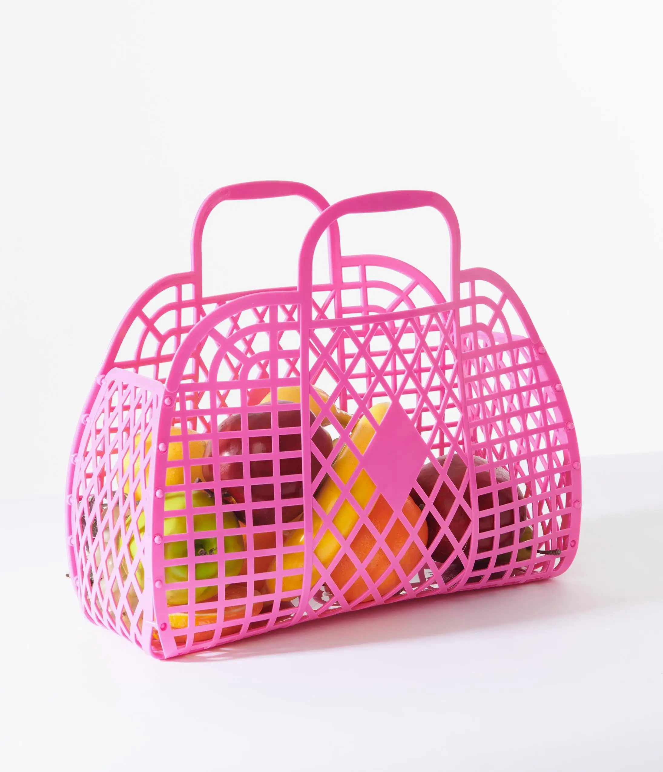 Sun Jellies Large Hot Pink Retro Jelly Basket Bag